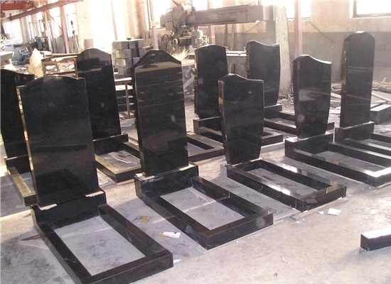 black polished granite headstones